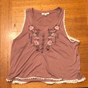 size large but fits like a small/medium :)